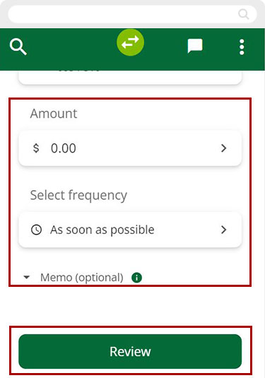 How to make a payment from account at another financial institution mobile step 5