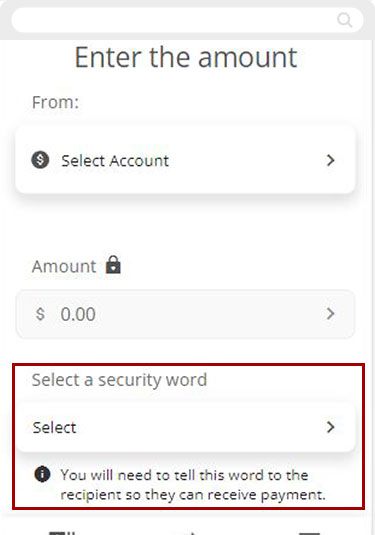 Why do I need a Security word to send RCUpay:Mobile Step 1