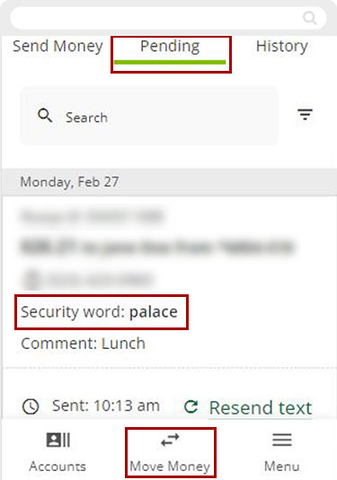 Why do I need a Security word to send RCUpay:Mobile Step 2