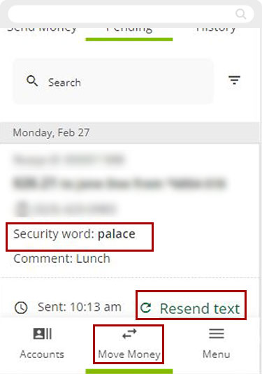 Why do I need a Security word to send RCUpay:Mobile Step 3