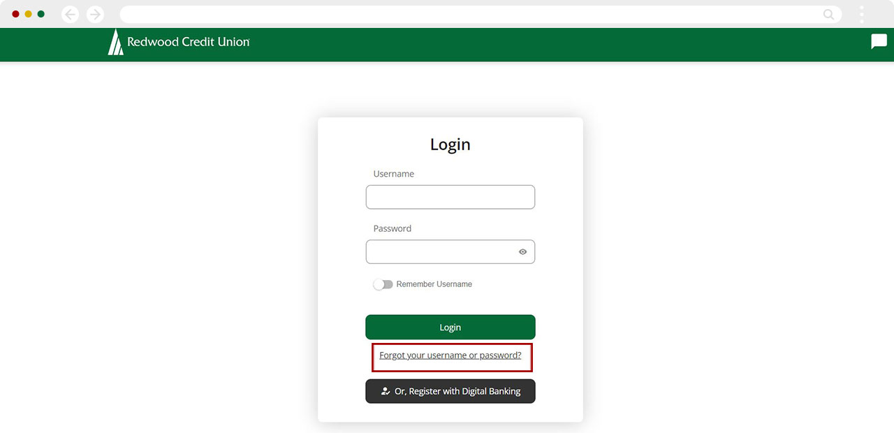 How do I change or reset my digital banking password desktop step 1