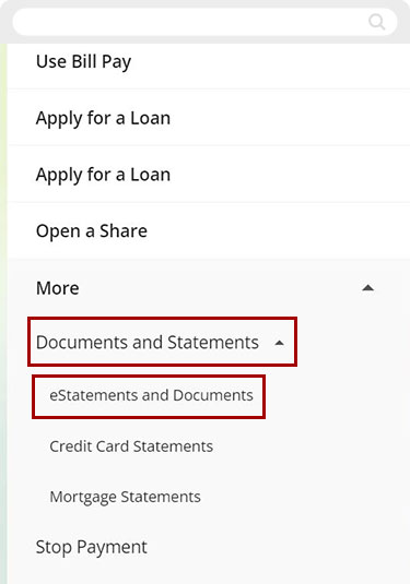 How do I print e-Statements and adjust the font size mobile step 2