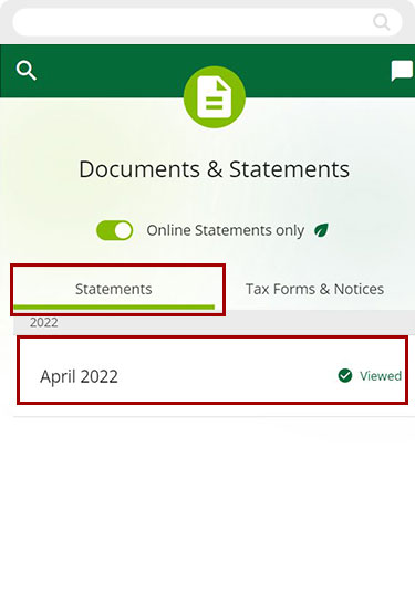How do I print e-Statements and adjust the font size mobile step 3