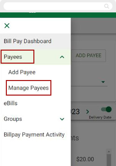How can I verify or edit my payee's information in Bill Pay mobile step 2