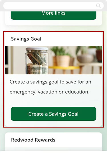 add savings goals to my account in digital banking mobile step 2