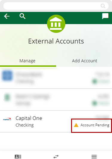 unable to verify the trial deposits for external transfers mobile step 1