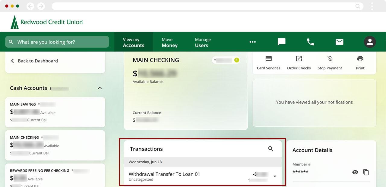 Check if my direct deposit was posted desktop step 3