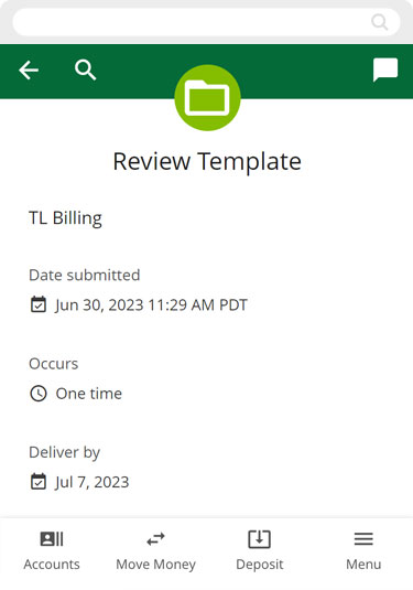 Adding recipients to templates and sending prenotes in mobile, step 10