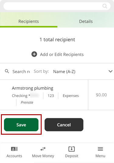 Editing a template in mobile, step 2