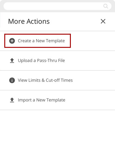 Creating a new template in mobile, step 1