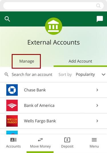 Verifying account with micro deposits in mobile, step 2