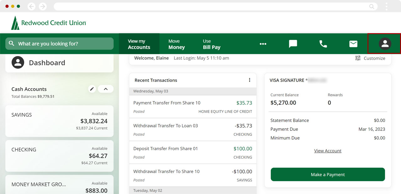 Activating the Financial Wellness feature in desktop, step 1