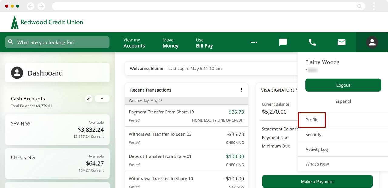 Activating the Financial Wellness feature in desktop, step 2