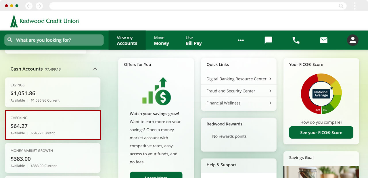 Activating a physical card in digital banking on desktop, step 1