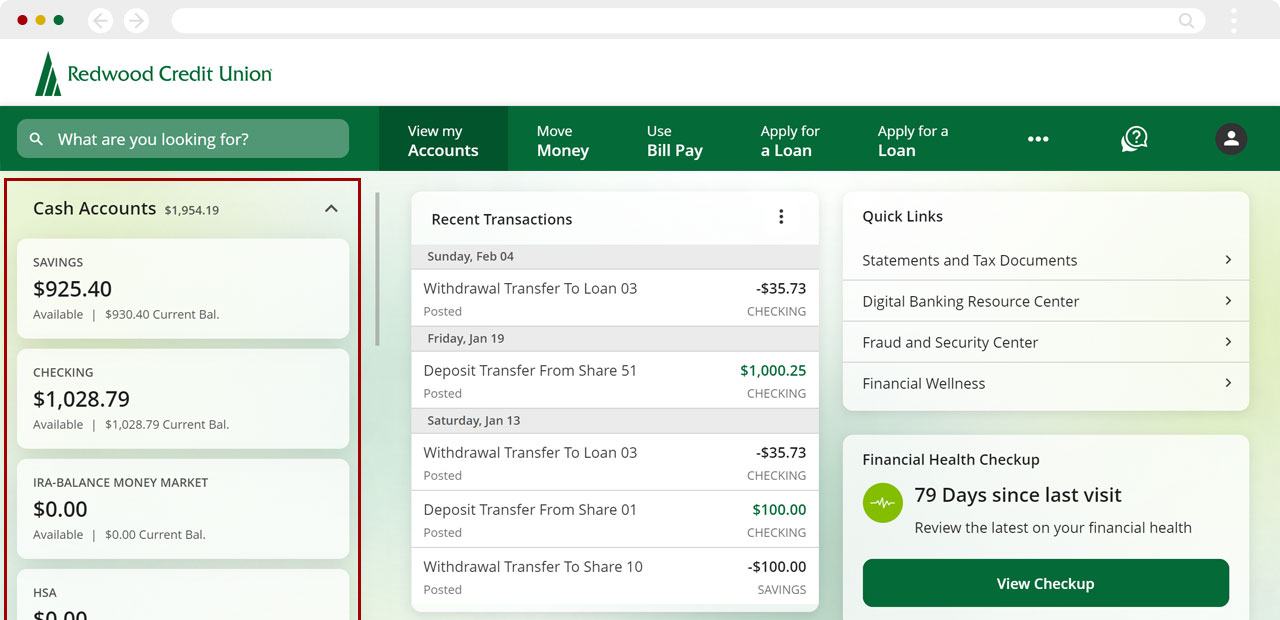 Exporting my RCU account information to Quicken, Quickbooks, or a similar program, step 1
