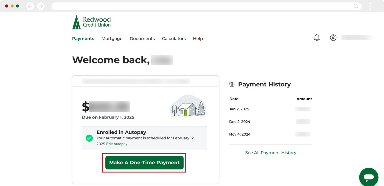 Making first mortgage payments using digital banking, step 3