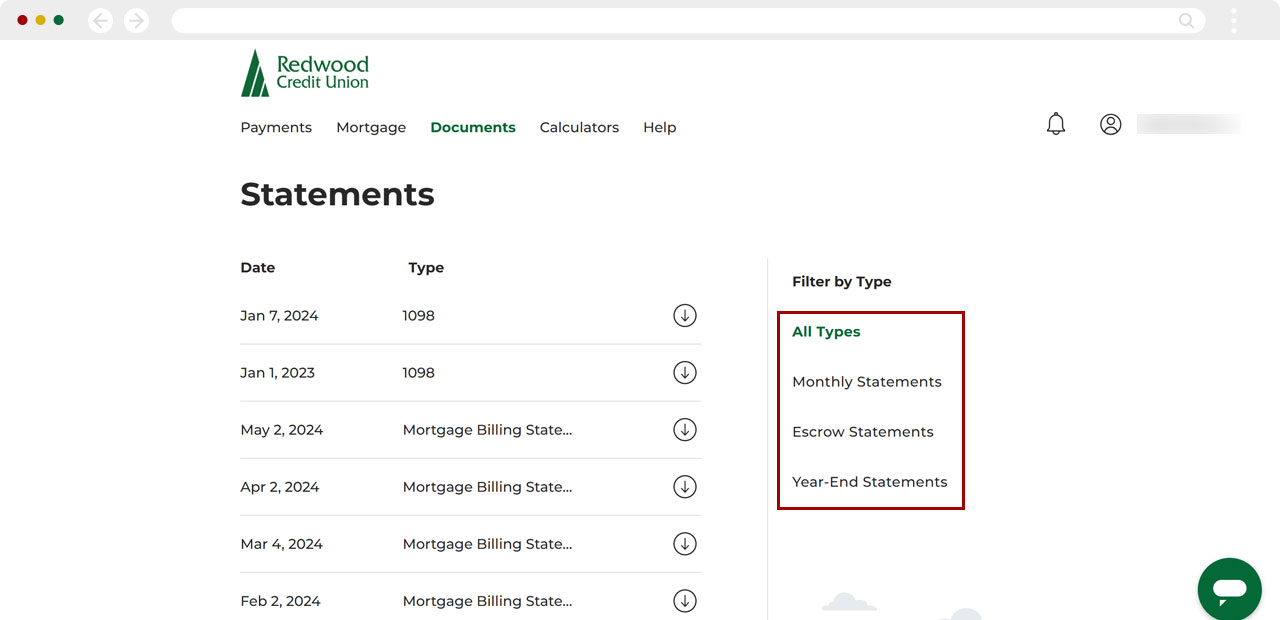Finding mortgage tax statements in desktop, step 5