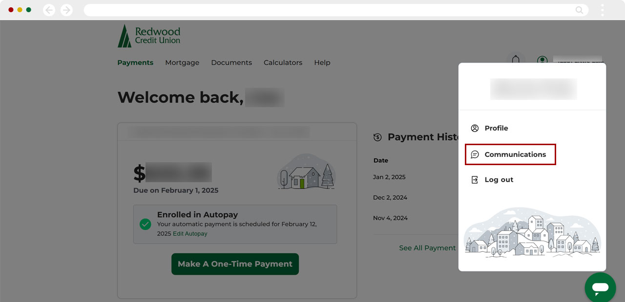 Enabling paperless first mortgage statements on desktop, step 5