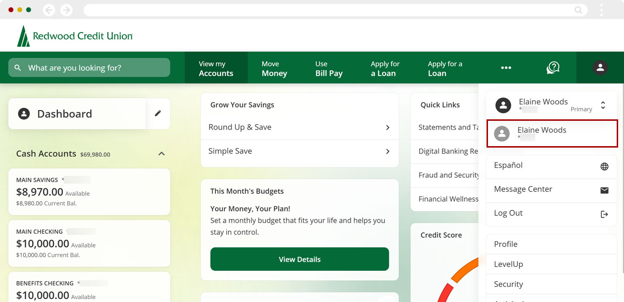 Switch to a different account profile in desktop, step 2