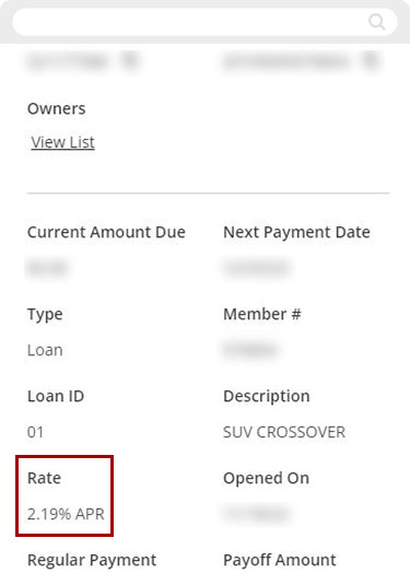 Check Current Rate in digital Banking mobile step 3