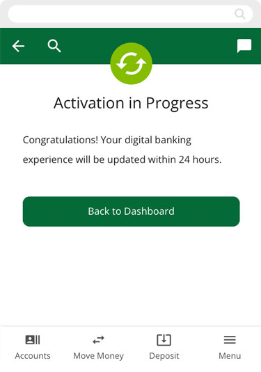 Activating the Financial Wellness feature in mobile, step 6