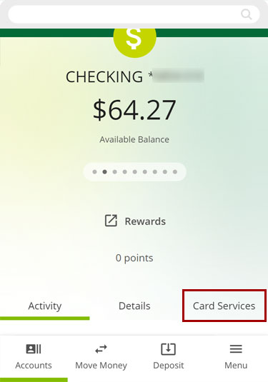 Activating a physical card in digital banking in mobile, step 2