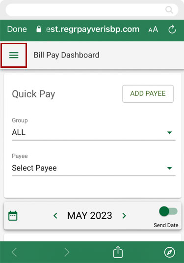 Setting up groups in bill pay in mobile, step 3