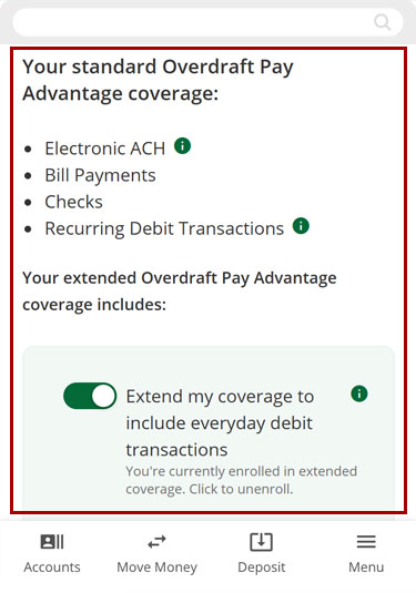 Changing your OPA enrollment in mobile, step 3