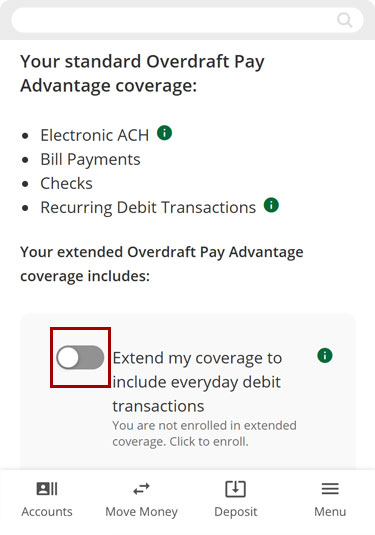 Changing your OPA enrollment in mobile, step 4b