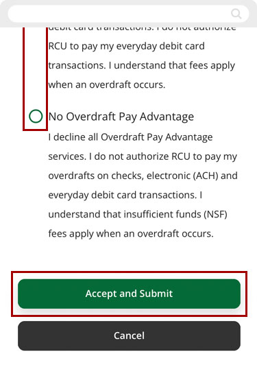 Changing your OPA enrollment in mobile, step 5