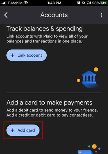 Adding a card to Google Pay in mobile, step 9