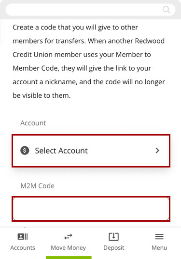 Creating M2M codes in mobile, step 4