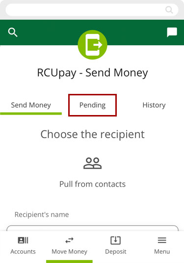 Find your RCUpay security word in mobile, step 3
