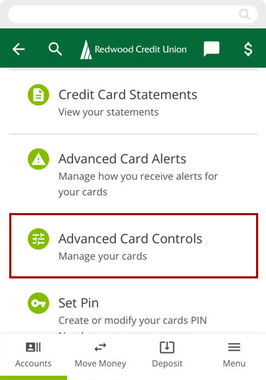 Register for card alerts in mobile, step 3