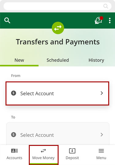 Setting up external transfers manually using the mobile app, step 7