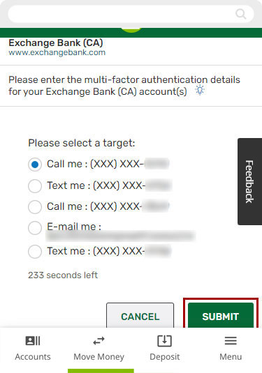 Setting up external transfers with Instant Account Verification using the mobile app, step 5