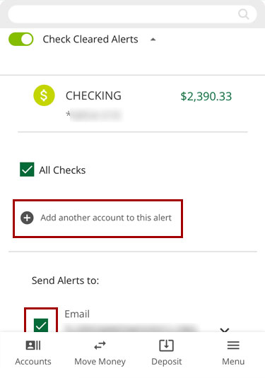 Set up alerts in mobile, step 5