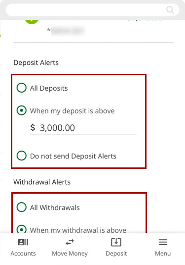 Edit alerts in mobile, step 4