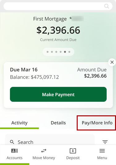 Finding mortgage tax statements in mobile, step 2