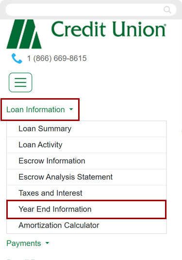 Finding mortgage tax statements in mobile, step 4