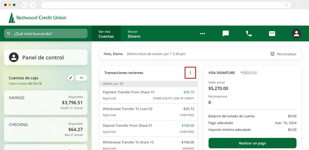 Como ver las transacciones recientes usando una computadora, paso 1