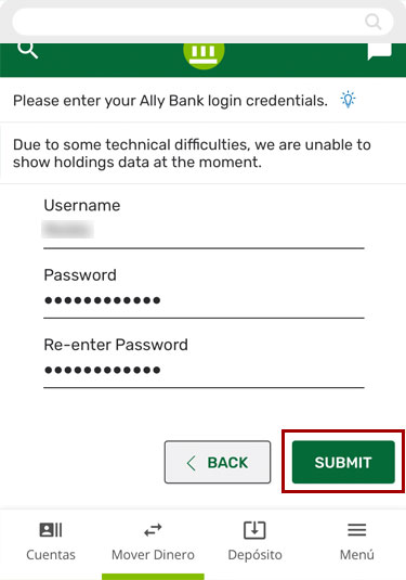 Verificando cuentas instantaneamente usando un dispositivo m&oacute;vil, paso 2