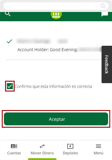 Verificando cuentas instantaneamente usando un dispositivo m&oacute;vil, paso 4