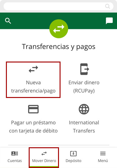 Haciendo un pago usando un dispositivo móvil, paso 1