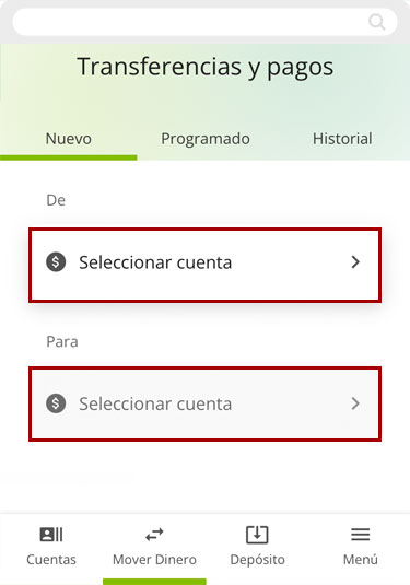 Haciendo un pago usando un dispositivo móvil, paso 2