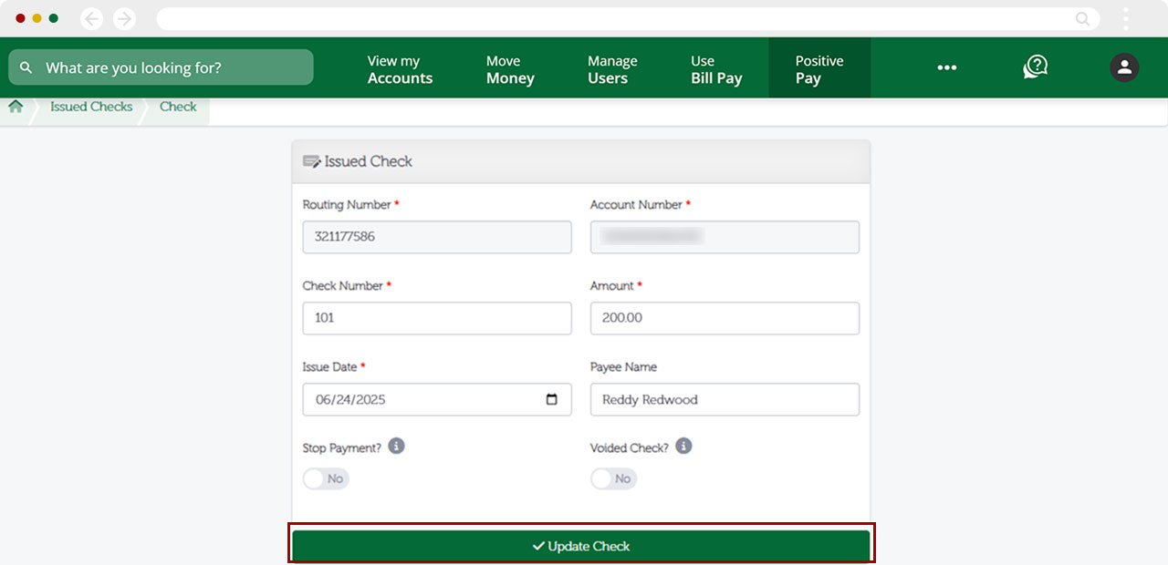 How to edit issued check in desktop, step 4