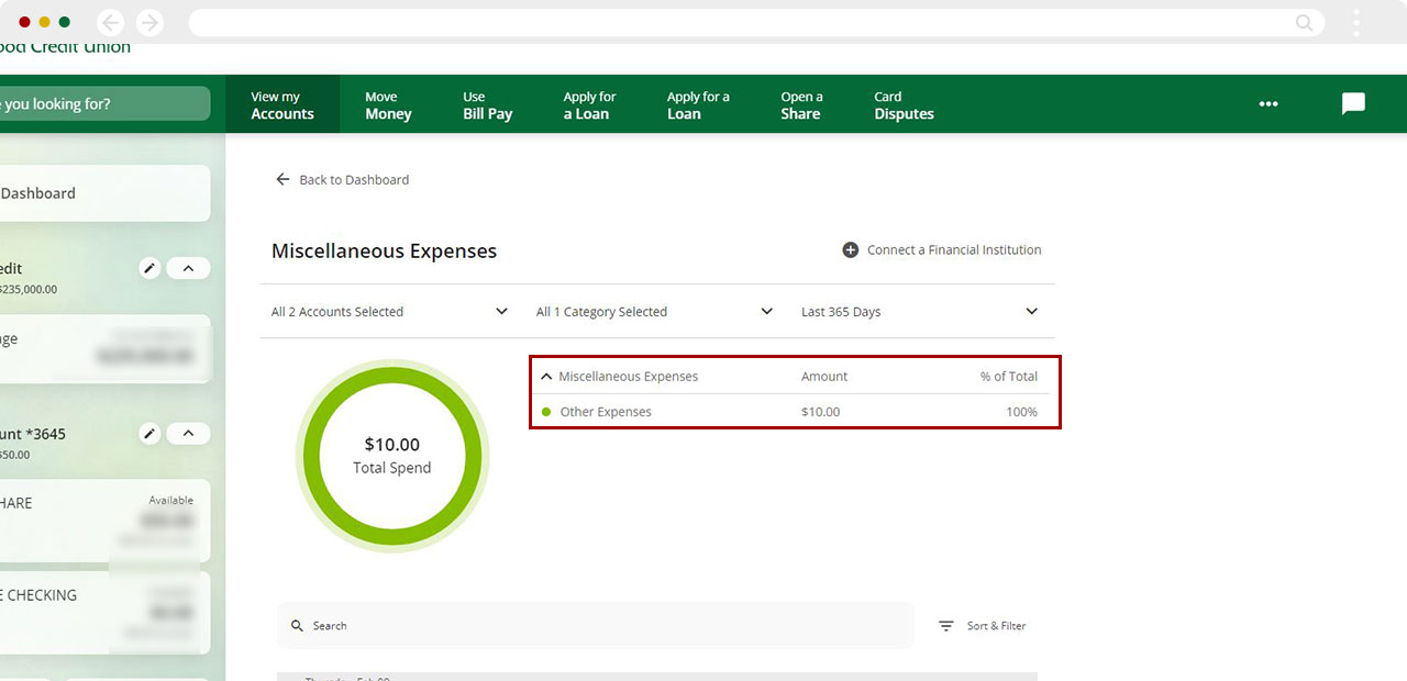 How to conduct a spending analysis with digital banking desktop step 9