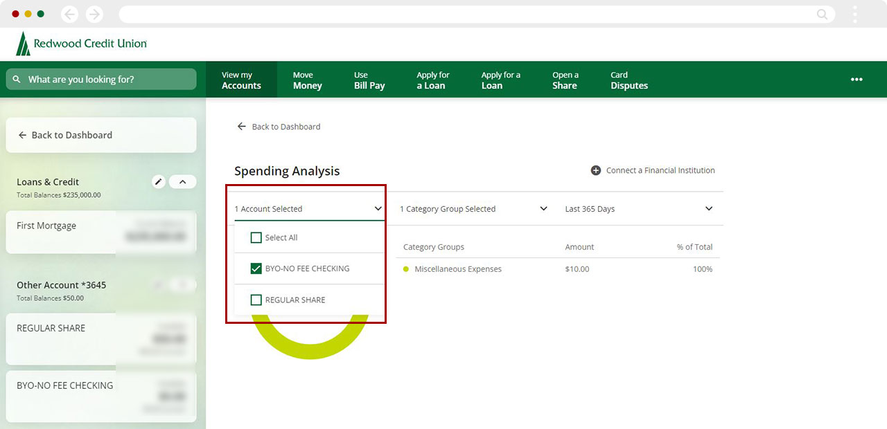 How to conduct a spending analysis with digital banking desktop step 6