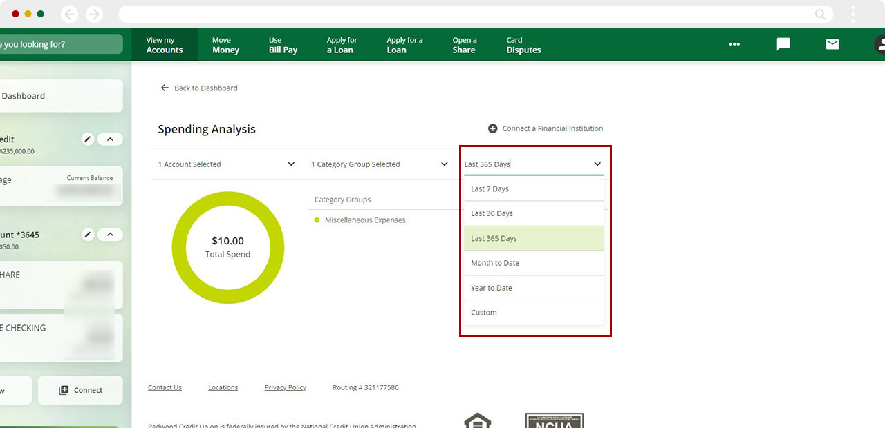 How to conduct a spending analysis with digital banking desktop step 8