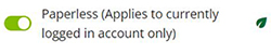 Active paperless toggle button